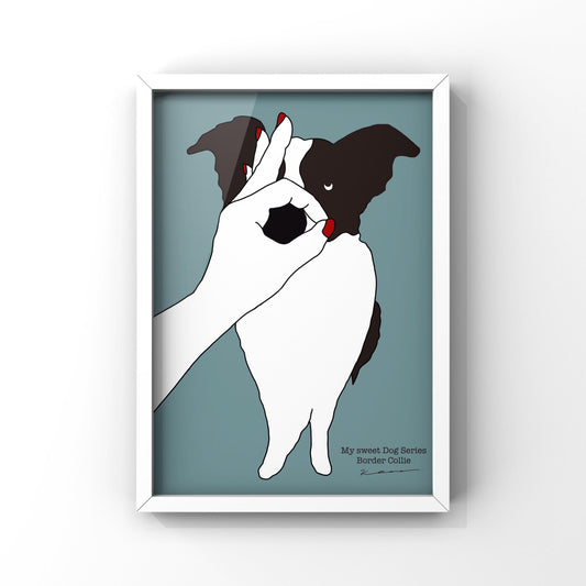 My sweet Dog Series【Border collie】オリジナルアートポスター