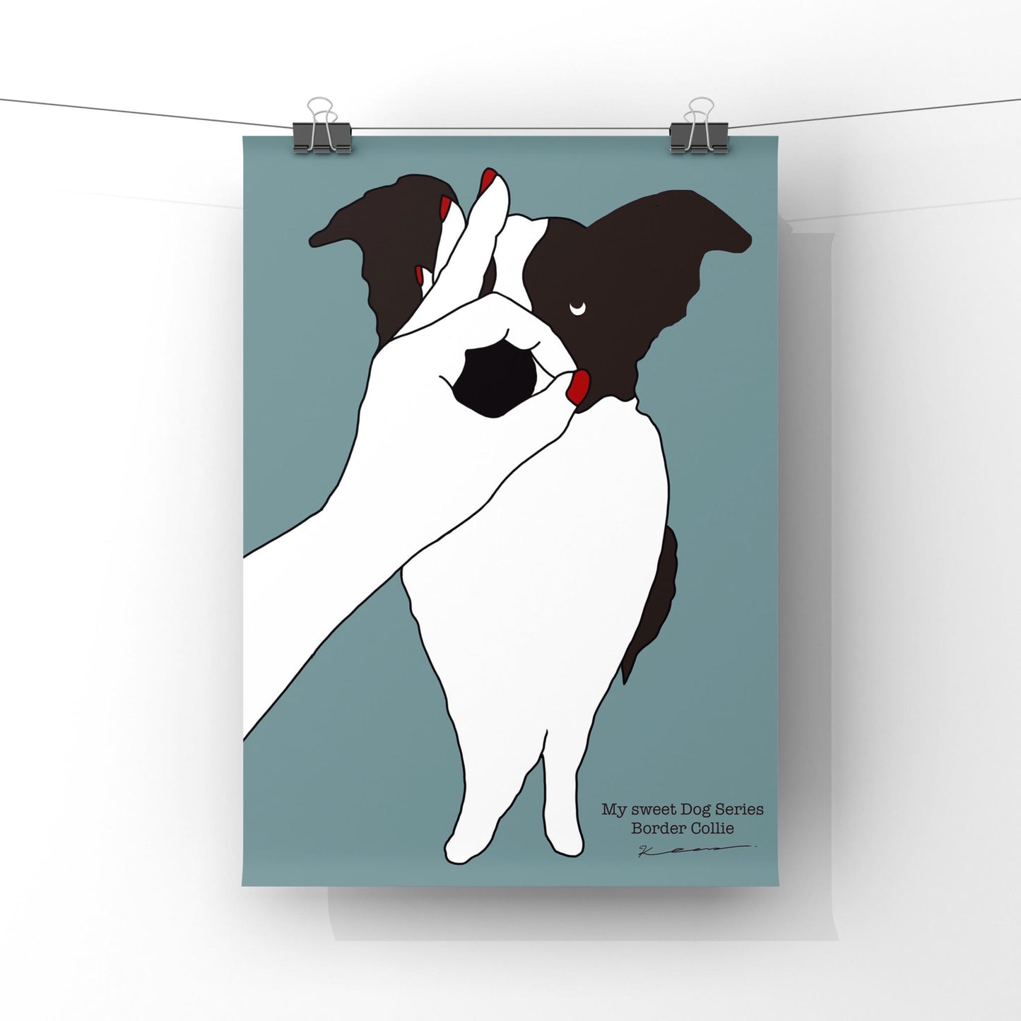 My sweet Dog Series【Border collie】オリジナルアートポスター